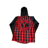 CY Plaid Button Up Hoodie