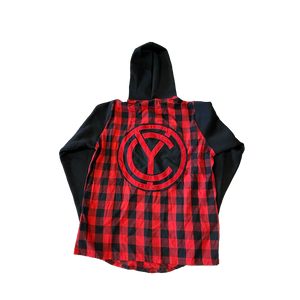 CY Plaid Button Up Hoodie