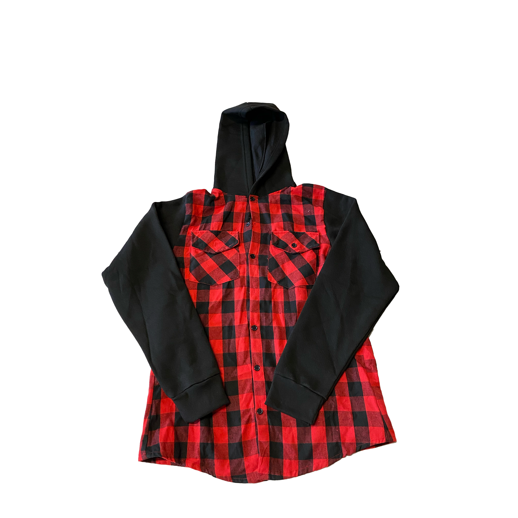 CY Plaid Button Up Hoodie