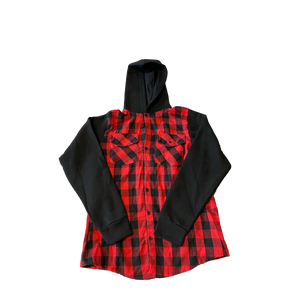 CY Plaid Button Up Hoodie